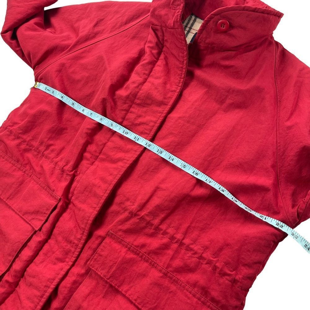 Woolrich Full Zip Coat Womens Medium Red Wool Thinsulate Parka - Picture 6 of 9